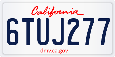 CA license plate 6TUJ277