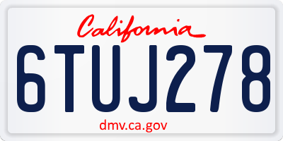 CA license plate 6TUJ278