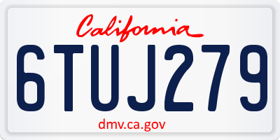 CA license plate 6TUJ279