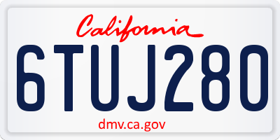 CA license plate 6TUJ280