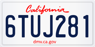 CA license plate 6TUJ281