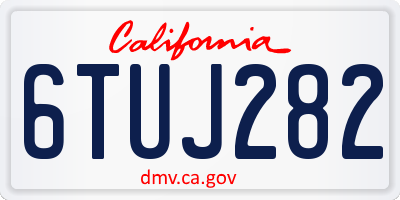 CA license plate 6TUJ282