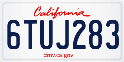 CA license plate 6TUJ283