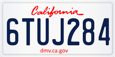 CA license plate 6TUJ284