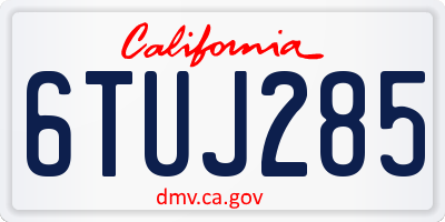 CA license plate 6TUJ285