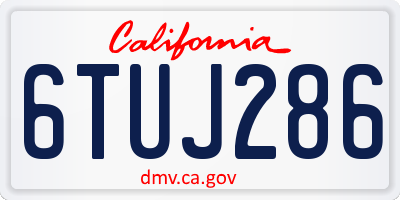 CA license plate 6TUJ286