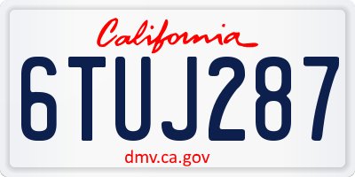 CA license plate 6TUJ287