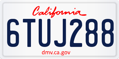 CA license plate 6TUJ288