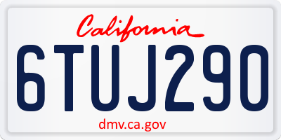 CA license plate 6TUJ290