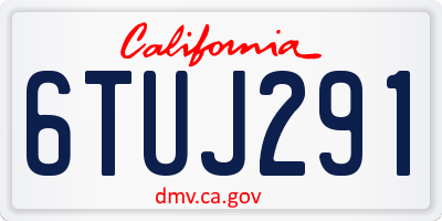 CA license plate 6TUJ291