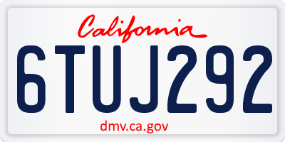 CA license plate 6TUJ292