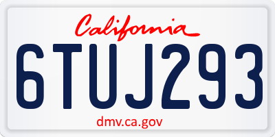 CA license plate 6TUJ293