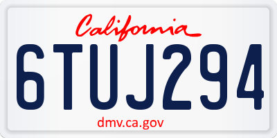 CA license plate 6TUJ294