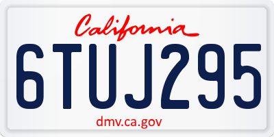 CA license plate 6TUJ295