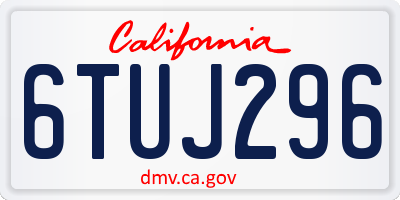 CA license plate 6TUJ296