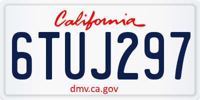 CA license plate 6TUJ297