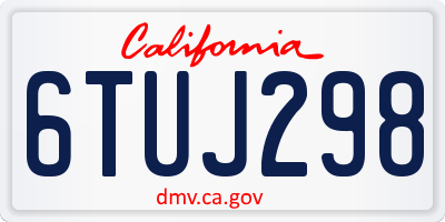 CA license plate 6TUJ298