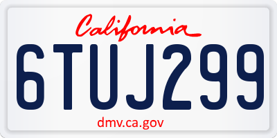 CA license plate 6TUJ299