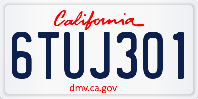 CA license plate 6TUJ301