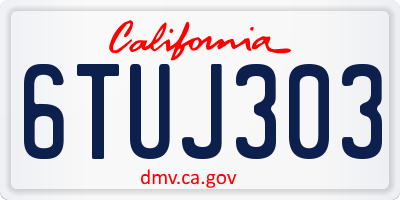 CA license plate 6TUJ303