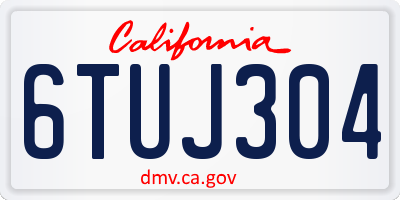CA license plate 6TUJ304
