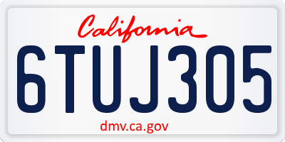 CA license plate 6TUJ305