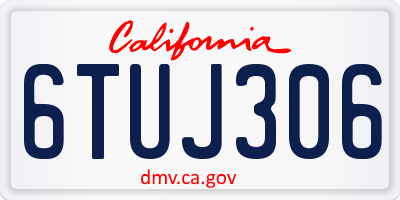 CA license plate 6TUJ306