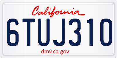 CA license plate 6TUJ310