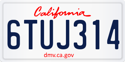 CA license plate 6TUJ314