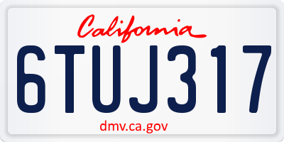 CA license plate 6TUJ317