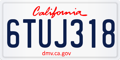 CA license plate 6TUJ318