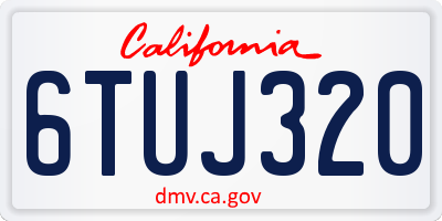 CA license plate 6TUJ320