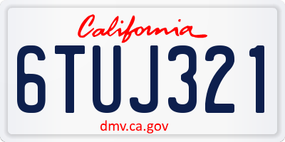 CA license plate 6TUJ321