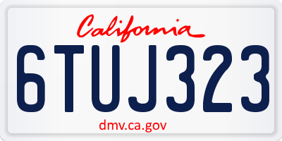 CA license plate 6TUJ323