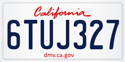 CA license plate 6TUJ327