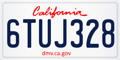 CA license plate 6TUJ328
