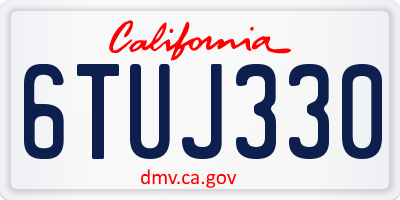 CA license plate 6TUJ330