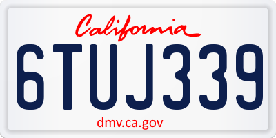 CA license plate 6TUJ339