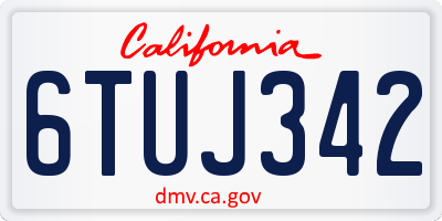 CA license plate 6TUJ342