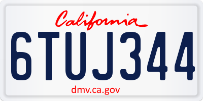 CA license plate 6TUJ344
