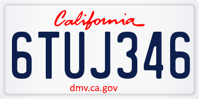 CA license plate 6TUJ346