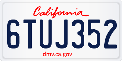 CA license plate 6TUJ352