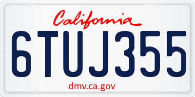 CA license plate 6TUJ355