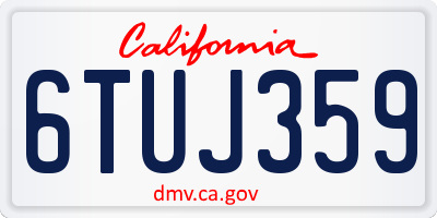 CA license plate 6TUJ359