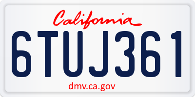 CA license plate 6TUJ361