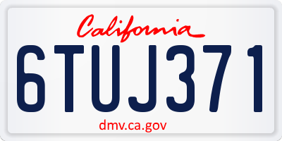 CA license plate 6TUJ371