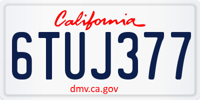 CA license plate 6TUJ377