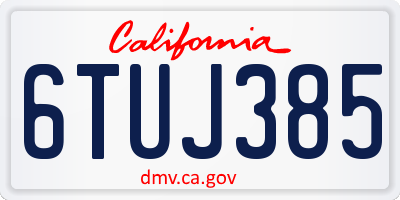 CA license plate 6TUJ385