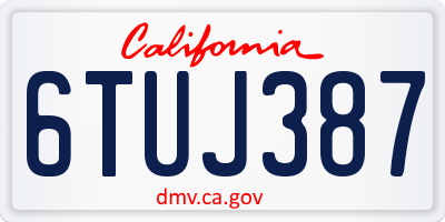 CA license plate 6TUJ387
