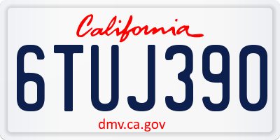 CA license plate 6TUJ390